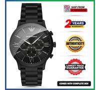 NEW EMPORIO ARMANI AR11349 MENS WATCH BLACK DIAL & STEEL BLACK BRACELET