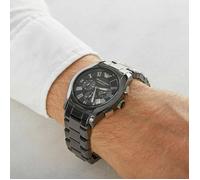 EMPORIO ARMANI MENS WATCH CERAMIC BLACK BRACELET WITH BLACK DIAL GENUINE AR1400
