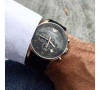 NEW GENUINE EMPORIO ARMANI SPORTIVO AR5905 ROSE BLACK & GOLD SILICONE MENS WATCH