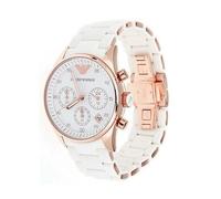 NEW EMPORIO ARMANI MENS WATCH WHITE DIAL WITH RUBBER WHITE STRAP AR5919 GENUINE