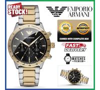 New Emporio Armani Watch AR11521 Two-Tone Stainless Steel Strap Men's Watch 43mm