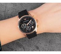 NEW EMPORIO ARMANI WOMENS WATCH RUBBER BLACK STRAP & BLACK DIAL AR5906 GENUINE