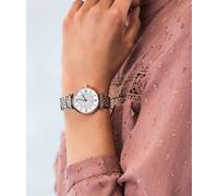NEW EMPORIO ARMANI WOMENS WATCH TWO TONE STRAP & WHITE CRYSTAL DIAL AR1926 UK