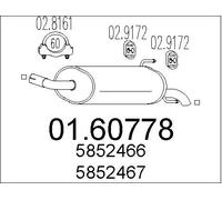 New End Silencer for OPEL:ASTRA H,ASTRA H GTC,ASTRA H Estate 5852466 5852467