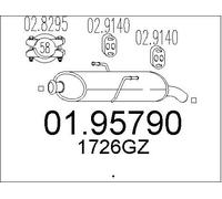 New End Silencer for PEUGEOT:206 CC,206 Hatchback 1726GZ 19.207