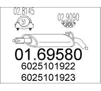 New End Silencer for RENAULT:ESPACE Mk II,ESPACE II, 6025107134 6025101924