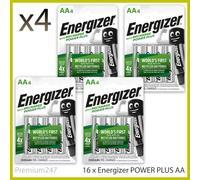 New Energizer AA Rechargeable Batteries, Power Plus, Precharged NiMH 2000MAH