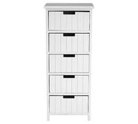New England Bathroom 5 Drawer Chest White