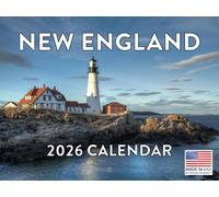 New England Calendar 2026 Monthly Wall Calender 12 Month | American Made In The USA