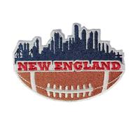 New England City Skyline Embroidered Iron On Sew On Patch, 3.5 x 2.5 Inches