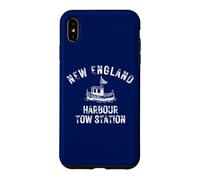 New England Harbour Tow Station Boat Sailor Sea Design USA Case for iPhone XS Max