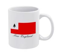 New England Pride Coffee Mug White Ceramic 11 Oz Tea Cup with Regional Map Graphic Daily Office and Home Use