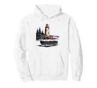 New England Stone Wall Colonial Farm Graphic Badge Heritage Pullover Hoodie