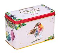 New English Teas Christmas Robin Tea Tin with 40 English Breakfast Teabags