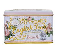 New English Teas English Rose Tea Tin with 40 English Breakfast Teabags