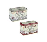 New English Teas English Tea Party 40 Teabag Tin Red And Grey Bundle Tin