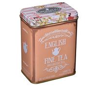 New English Teas Floral Tea Tin containing 125g Loose-Leaf English Breakfast Tea