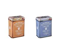 New English Teas Floral Tea Tin containing 125g Loose-Leaf English Breakfast Tea & Floral Tea Tin containing 125g loose-leaf Earl Grey tea