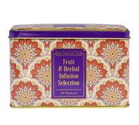 New English Teas Fruit & Herbal Tea Caddy with 40 Infusion Teabags - Rosehip, Hibiscus, Peppermint, Camomile, Black Tea with Lemon & Ginger