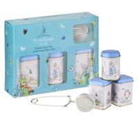 New English Teas Loose Leaf Tea & Infuser Gift Set - 3 Peter Rabbit Tins with Breakfast, Earl Grey & Afternoon Blends with Loose Tea Infuser