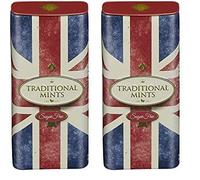 New English Teas Retro Union Jack Sugar Free Mints Travel Tin with Flip Lid 25g (Pack of 2)
