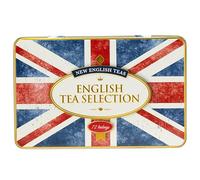 New English Teas Union Jack Flag Tin 72 Teabag Selection - English Breakfast, Earl Grey & English Afternoon - Traditional British Tea Gift