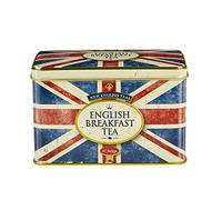 New English Teas Union Jack Tea Tin with 40 English Breakfast Teabags - British Souvenir Gift