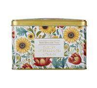 New English Teas Victorian Sunflower Tea Tin with 40 English Afternoon Teabags, Inspired by Embroidery & Textile Styles