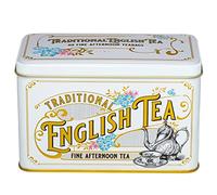 New English Teas Victorian Tea Tin - 40 English Breakfast Tea Bags - White
