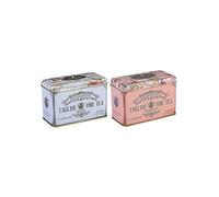 New English Teas Vintage Floral Classic Tea Tin - Light Blue & Blush Bundle Tin