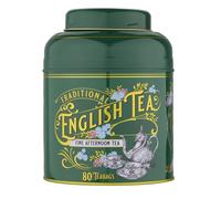 New English Teas Vintage Victorian Bottle Green Tea Caddy with 80 English Afternoon Teabags