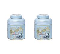 New English Teas Vintage Victorian Powder-Blue Tea Caddy with 80 Decaffeinated Breakfast Teabags (Pack of 2)