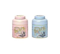 New English Teas Vintage Victorian Tea Caddy - Rose Pink & Powder Blue Bundle Tin