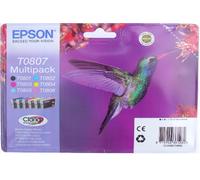 EPSON Original 4 Inks Cartridges Seal T0801 T0802 T0803 T0804 (T0807) Black CLR