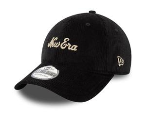 New Era 39Thirty Stretch Cap - Cord Brand Script Black - M/L