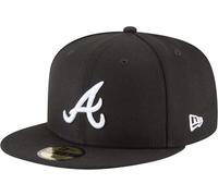 New Era 59Fifty Hat MLB Basic Atlanta Braves Black/White Fitted Baseball Cap (7)