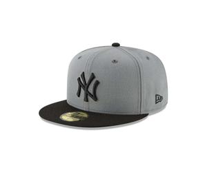 New Era 59Fifty Hat New York Yankees MLB Basic Storm Gray/Black Fitted Cap (7 1/4) (7 1/4)