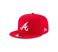 New Era 59Fifty MLB Basic Atlanta Braves Fitted Scarlet Red Headwear Cap - Red - 7.125