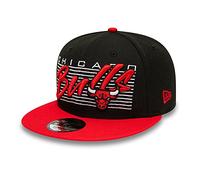 New Era 9Fifty Chicago Bulls Team Wordmark Snapback Baseball Cap Hat (as8, Alpha, s, m, Black/Red, S/M)