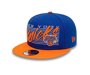 New Era 9Fifty NBA Properties Knicks CapEra Men - Flat Brim Cap Baseball Snapback with Peak Winter Autumn Spring Summer All-Season - S/M (54-57 cm) Blau-Orange