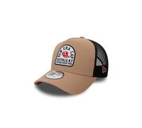 NEW ERA BUFFALO NY TRUCKER CAP.USA STATE PATCH BEIGE ADJUSTABLE BASEBALL HAT W24