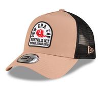 NEW ERA BUFFALO NY TRUCKER CAP.USA STATE PATCH BEIGE ADJUSTABLE BASEBALL HAT W24