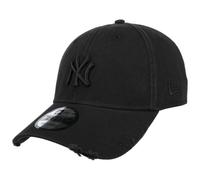 New Era 9Forty Distressed Yankees CapEra Women/Men - Strapback Cap Baseball Metal Buckle, with Peak All-Season Spring Summer Autumn Winter - One Size Black