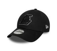 New Era Adult Baseball Cap 9FORTY Outline Los Angeles Lakers Black Strapback W25