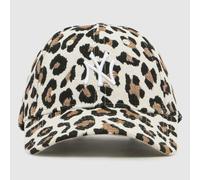 New Era 9FORTY Midi Cap in Cream & Brown, Leopard Print, Fabric One Size