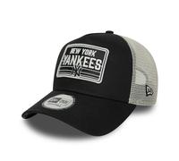 New Era NY Yankees MLB Patch 9FORTY A-Frame Trucker Adjustable Cap - Black - Size O...