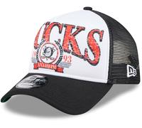New Era 9Forty NHL Team A-Frame Distressed Trucker Cap (UK, Alpha, One Size, Black, Anaheim Ducks)