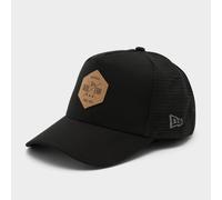 New Era Patch A-Frame 9FORTY Adjustable Trucker Baseball Cap Hat - Black