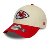 NEW ERA KANSAS CITY CHIEFS BASEBALL CAP.9FORTY WORDMARK NFL RED CREAM HAT W25