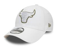 NEW ERA CHICAGO BULLS BASEBALL CAP.9FORTY WHITE TEAM OUTLINE ADJUSTABLE HAT S24